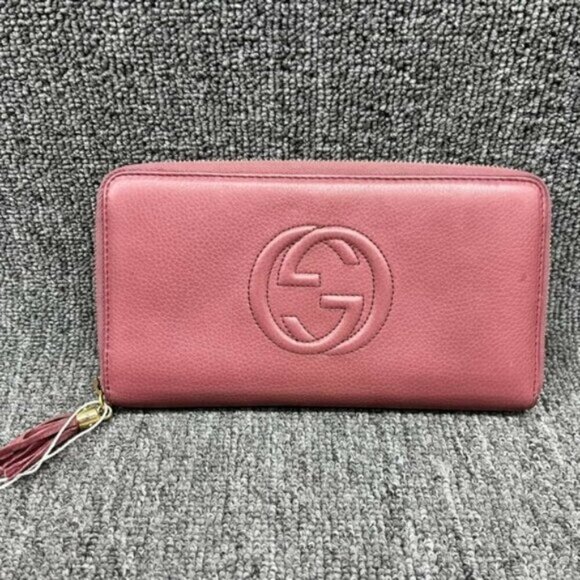 Gucci Handbags - Authentic Gucci Soho Zip Around Wallet Pink Leather GG Logo Luxury